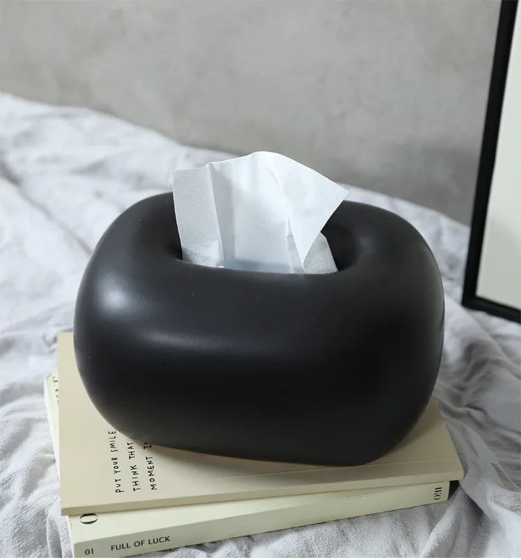

Modern Minimalist Ceramic Tissue Box Holder Desk Organizer for Living Room, Dining Table, Paper Towel Case Coffee Table Decorati