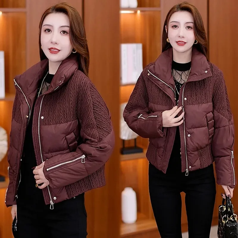 Fashion Down Jacket Women Parkas 2027 Winter New Loose Warm Cotton-Padded Coat Short Outerwear Female Western Style Overcoat Top