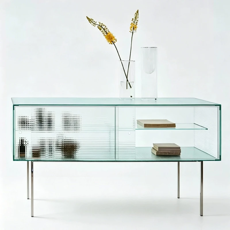 Minimalist style, glass side cabinet, household living room storage cabinet, entrance entrance display cabinet