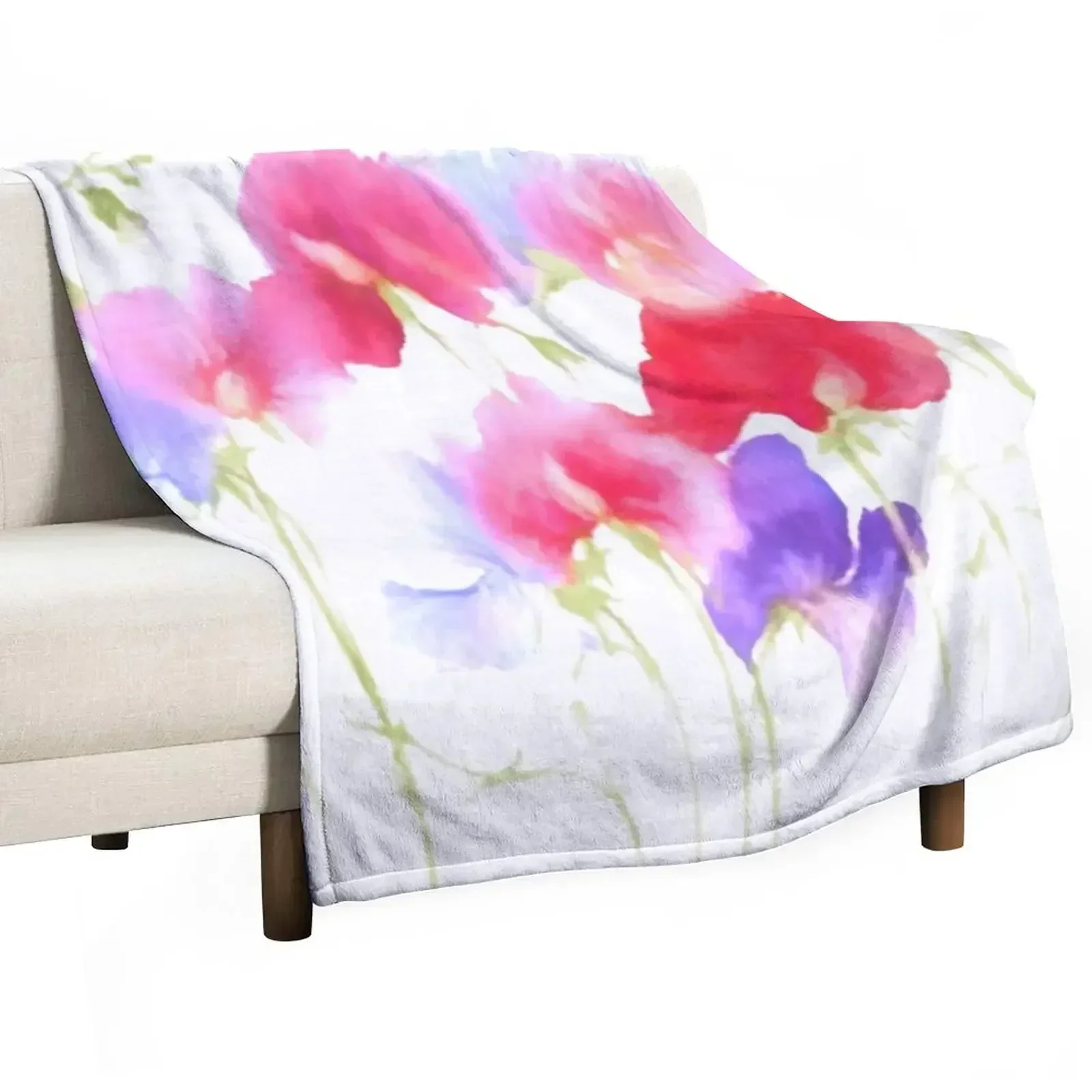 Sweet peas Throw Blanket No Pilling Soft Warm Blanket for Bed