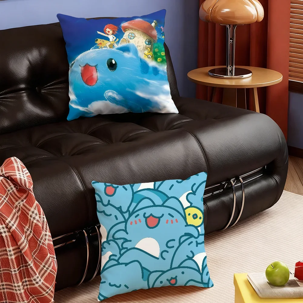 Cartoon B-Bugcat Capoo Cute cushion cover Soft Smooth Pillow Case Hidden Zipper Washable Decorative Couch Office Gift
