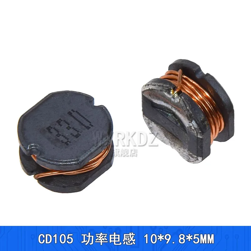 

[5pcs]Power Inductor Wire-Wound SMD CD105, 1μH/2.2μH/3.3μH/4.7μH/15μH/22μH/33μH/47μH/100μH/1mH