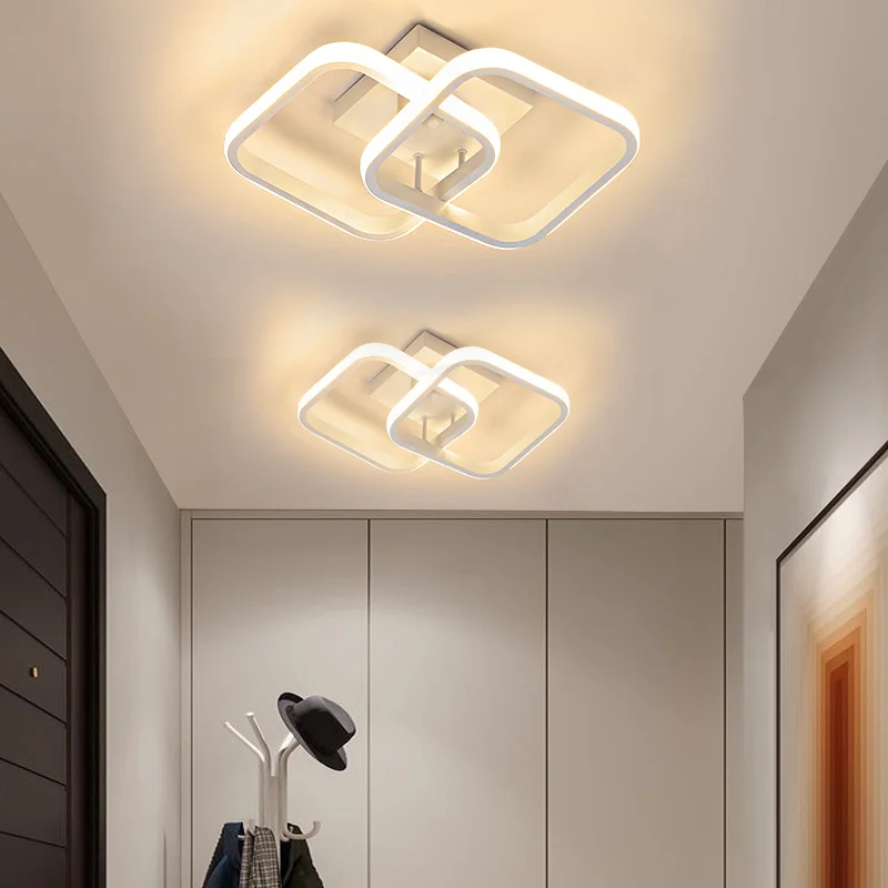 Plafoniere moderne a LED superficie soggiorno decorazioni per la casa lampade da corridoio di forma quadrata balcone apparecchi di illuminazione per interni