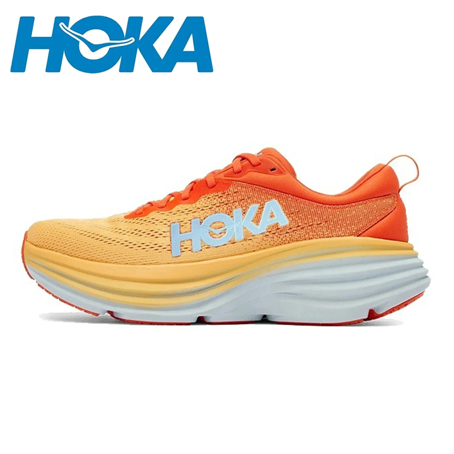 Original Hoka One One One One Bondi 8 Men Women Lightweight Running Shoes Elastic Cushioning Sneakers Breathable Outdoor