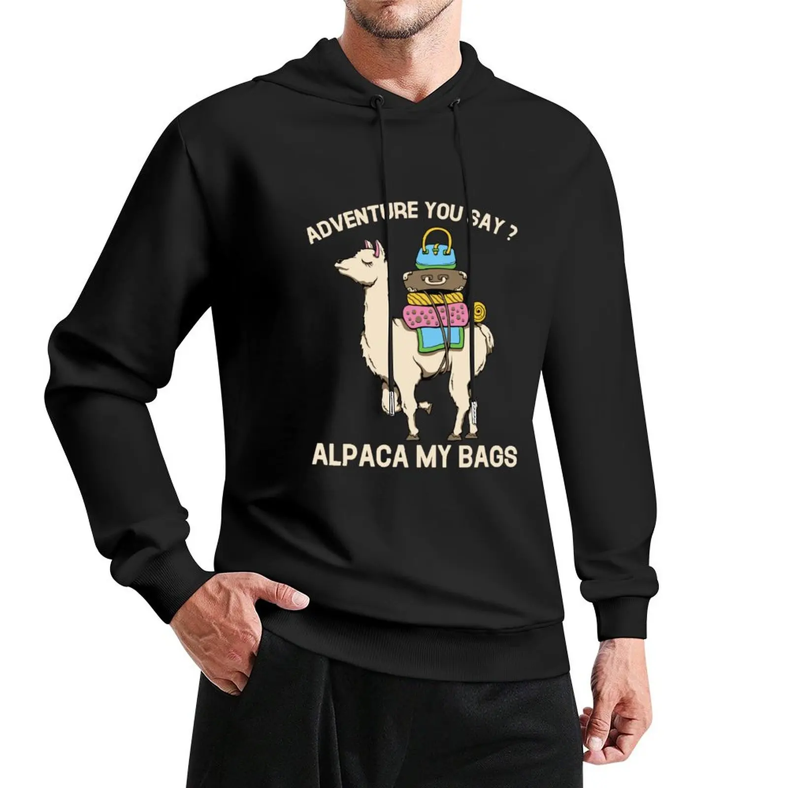 

Пуловер с капюшоном Adventure You Say Alpaca My Bags, рубашка с капюшоном, толстовка большого размера