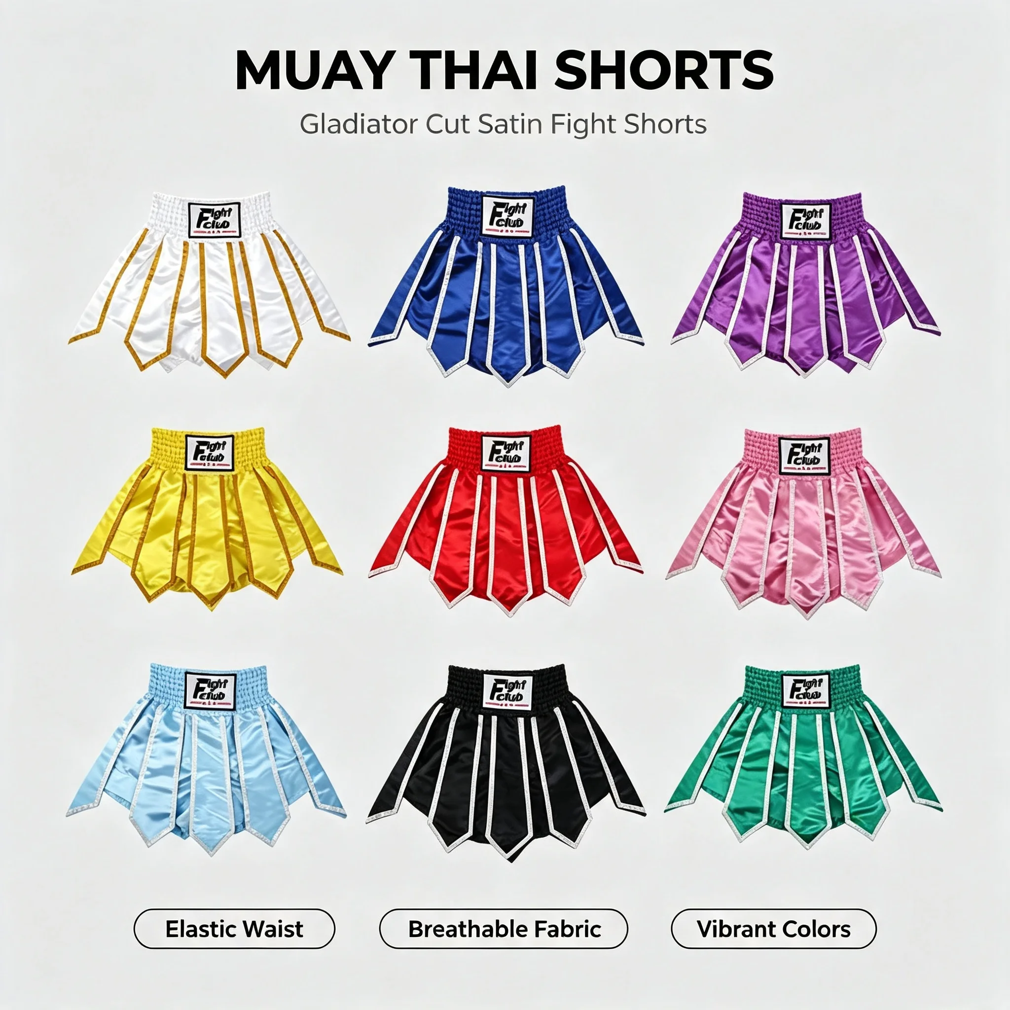 Muay Thai Boxing Shorts for Men Women Kids Gladiator Satin Fight Shorts Black Gold Kickboxing Shorts for MMA Sparring Training