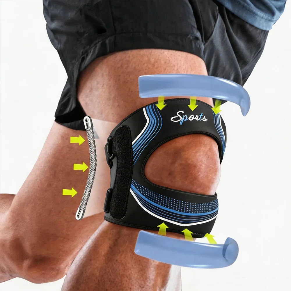 Patellar Tendon Support Strap, Knee Brace for Women and Men,Open-Patella | Gel Pad with Side Stabilizers for Running & Workouts