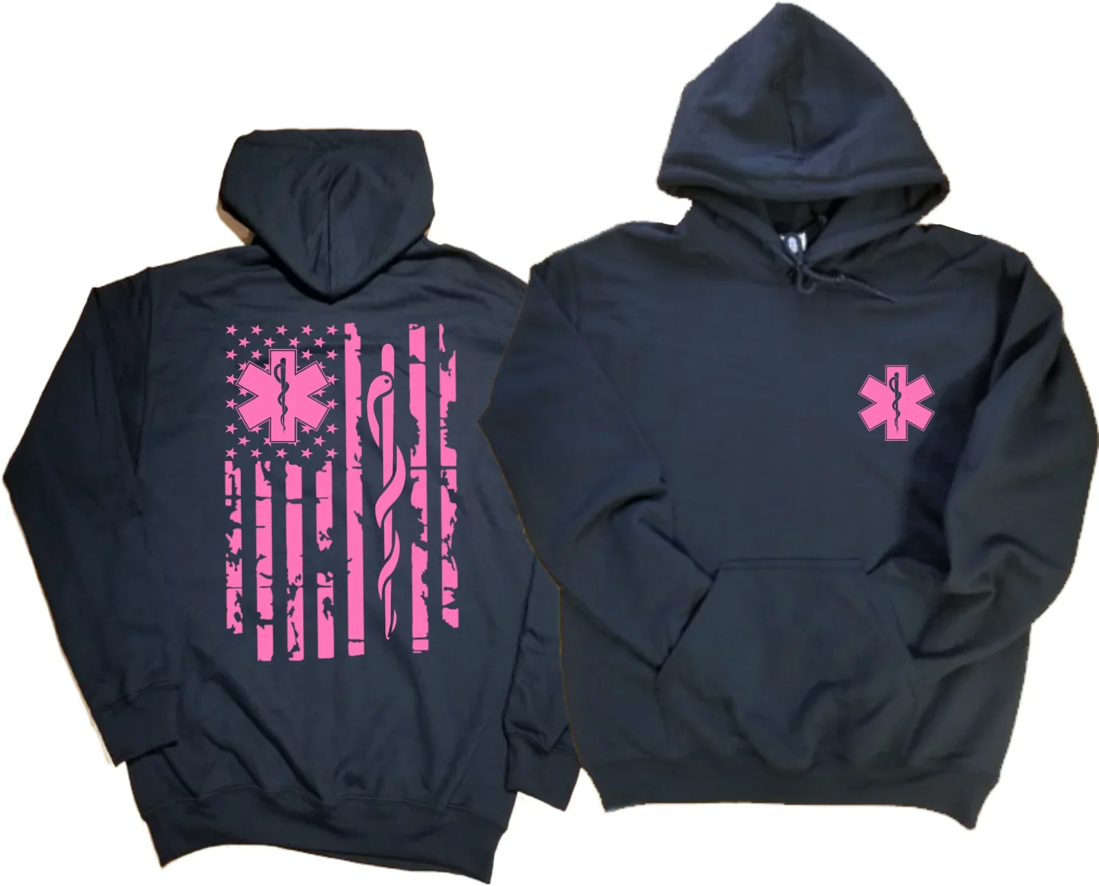 Emt Flag Hoodie Paramedic Pink Flag Sweatshirt Gift for EMS Hoodie Men