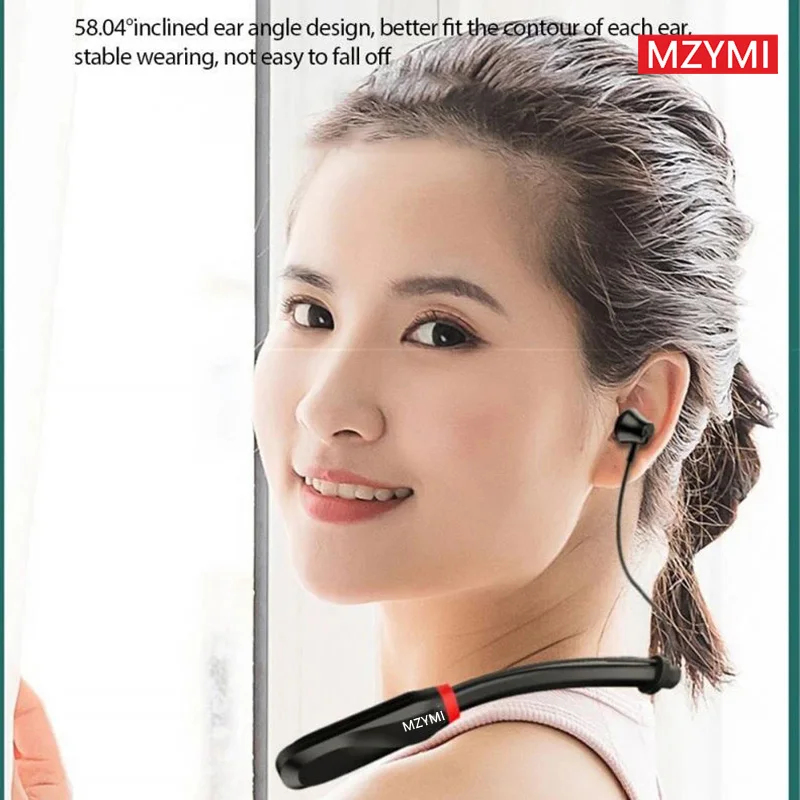 MZYMI 200 Hour Play Neckband Bluetooth5.1 Earphone I35 Wireless Earbuds Stereo Waterproof Headphones with Microphone