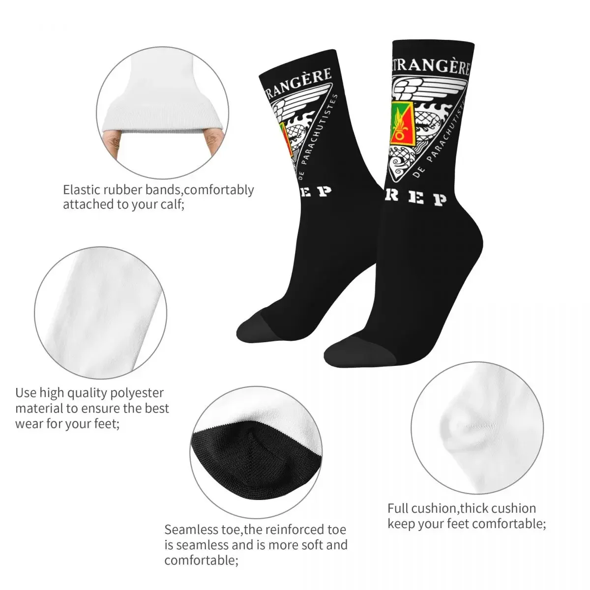 Happy Funny Male Men Socks Fashion France Apedes Legio Patria Nostra Sock French Foreign Legion Women Stockings Breathable Sock