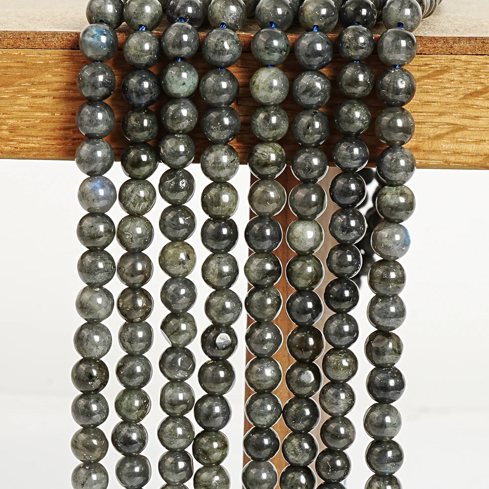 6mm 8mm Labradorite Stone Irregular Round Beads with Pre-Drilled Holes Gray Beaded Jewelry Supplies for DIY Necklace/Bracelet view 3