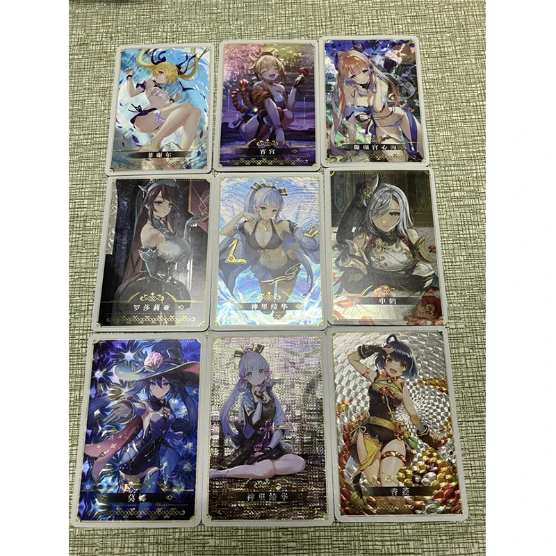 Anime Goddess Story ACG DIY Foil Foil Flash Set Beelzebul Kamisato Ayaka Collection Toy Solitaire Christmas Birthday Present