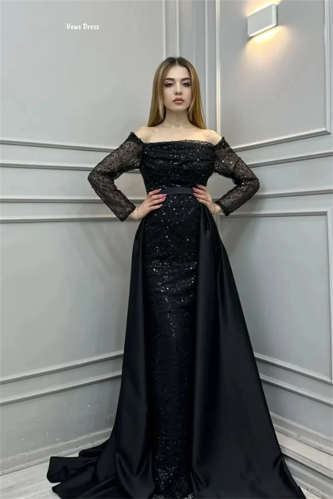 Vows Candle Robes De Abiti da cocktail Abito da sera Abiti eleganti da donna su misura per eventi speciali Gonna a coda di pesce con paillettes