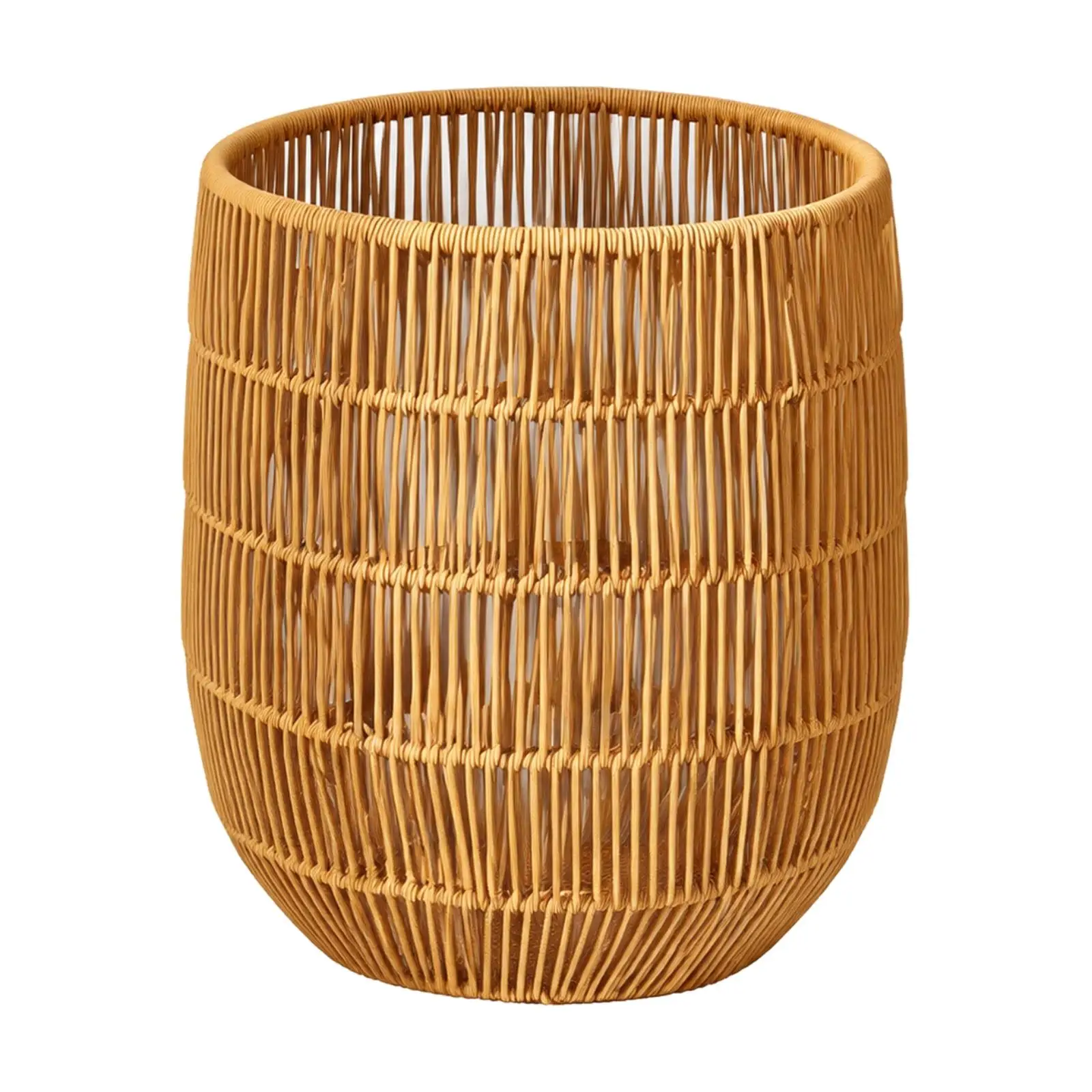 Open-Accessible Laundry Basket with Metal Frame Water-Resistant Tapered Woven Garment Container Handwoven Woven Laundry Basket