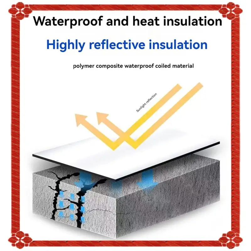 Consegna in 24 ore 2 Rotoli 10Mx20cm Nastro isolante termico impermeabile Tetto Strumento di riparazione a tenuta stagna Resistenza alle crepe della parete Autoadesivo