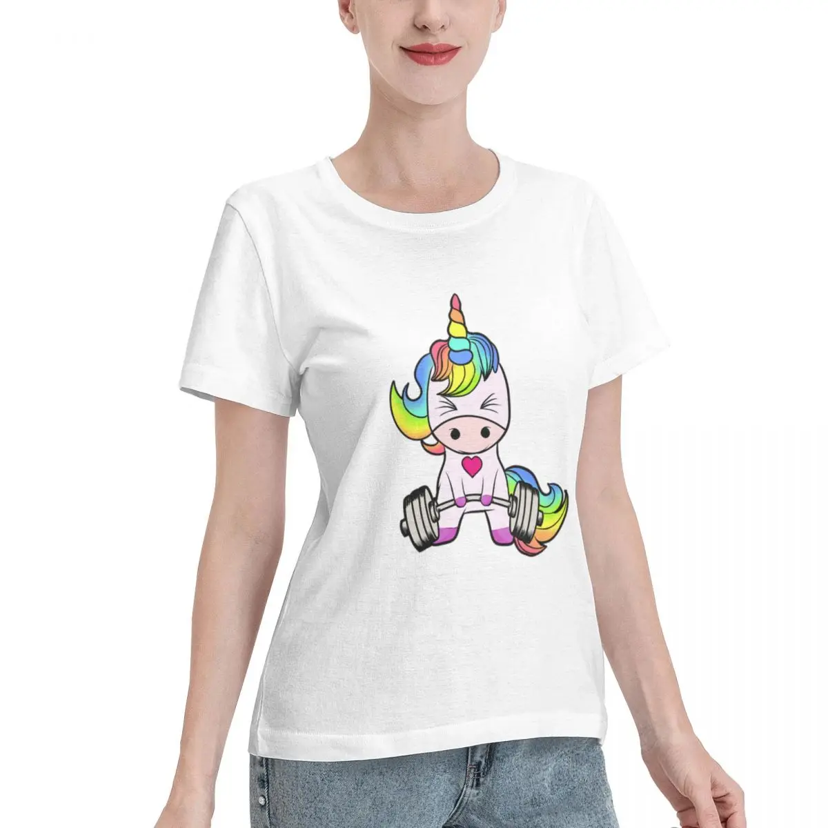 Limited Offer Unicorn Weightlifting Women's T-shirt Casual Street Ladies Tee