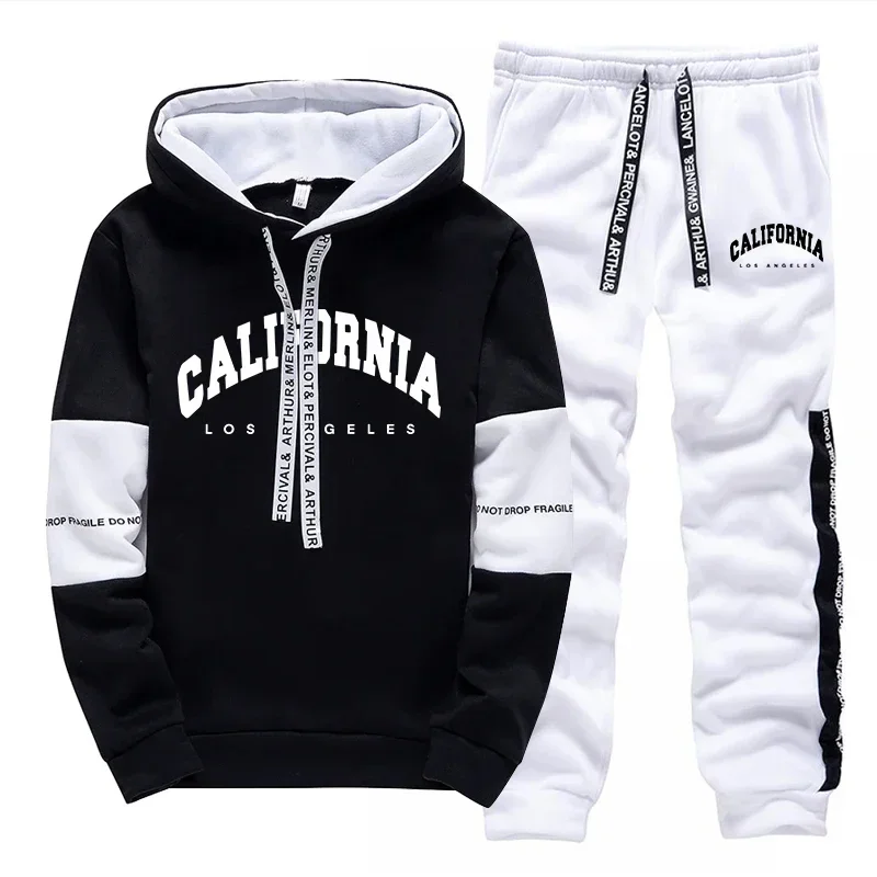 2026 Autumn Winter Hot Sale Men's Casual Hooded Tracksuit Quality Print Single Sweatshirt & Sweatpants Outdoor Sports Daily Wear