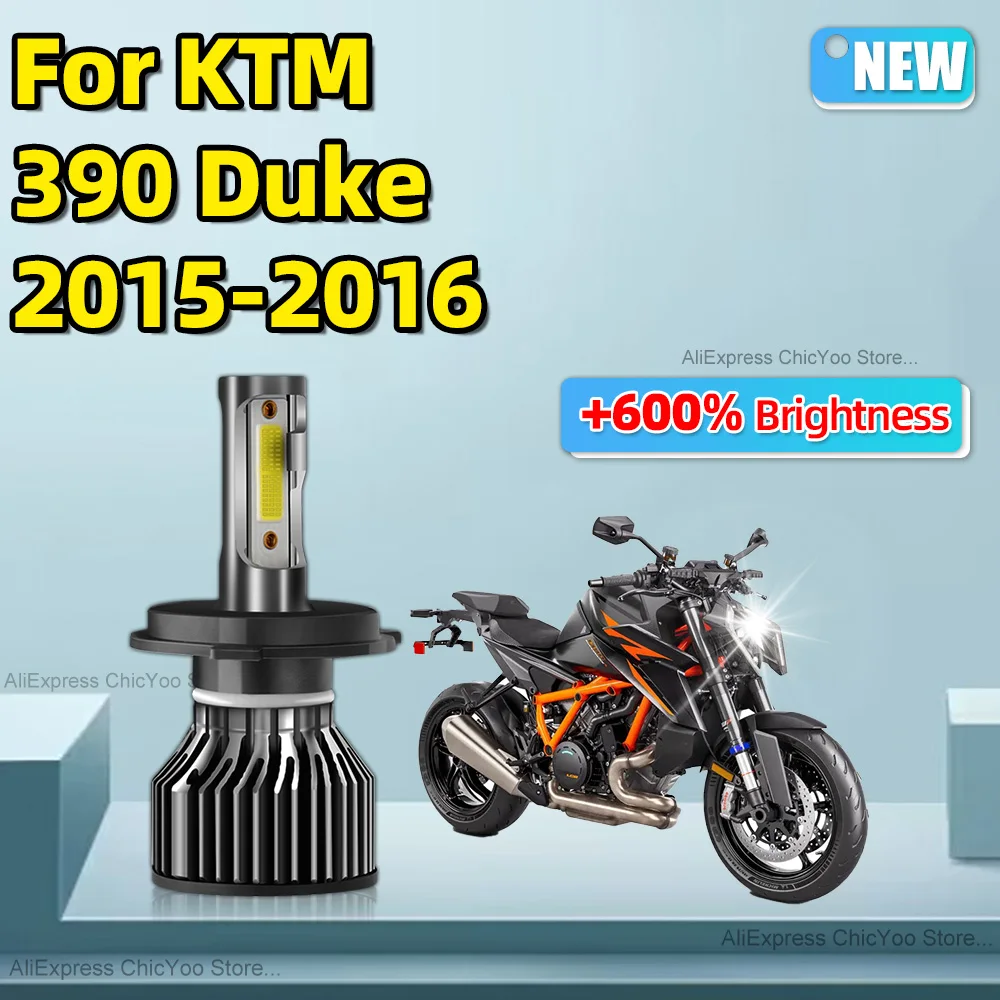 

For KTM 390 Duke 2015 2016 1PCS 15000LM 6000K LED H4 Motorbike Canbus No Error Headlight Bulb COB High Low Beam Motorcycle