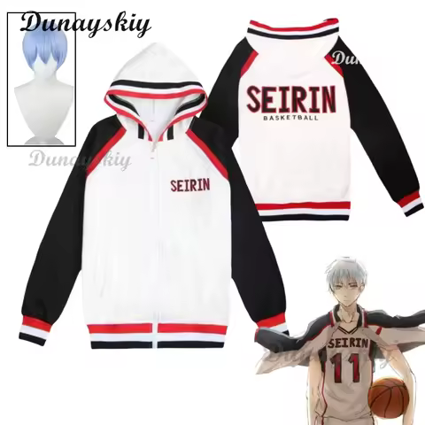 Anime Kuroko SEIRIN Kagami Taiga Tetsuya Cosplay Costume Wig Basketball Hooded Jersey Outdoor Sports Sweatshirt Cosplay Uniform