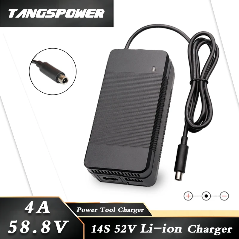 

58.8V 4A Li-ion Battery Charger For 14S 52V Kugoo G1 Lithium Battery pack Fast Charging First choice for chargers