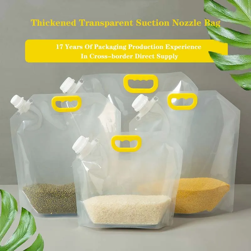 JinSen Transparent Grain Storage Bag Portable Insect Proof Moisture Proof Fresh Keeping Bag Recyclable 20 36 Wire drop shipping