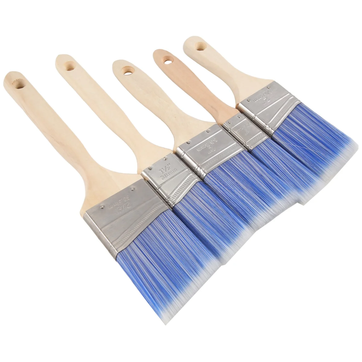 5 Pack Flat and Angle Brushes in Assorted Sizes, Paint Brushes for Walls,Wall Paint Brushes, Furniture Paint Brushes