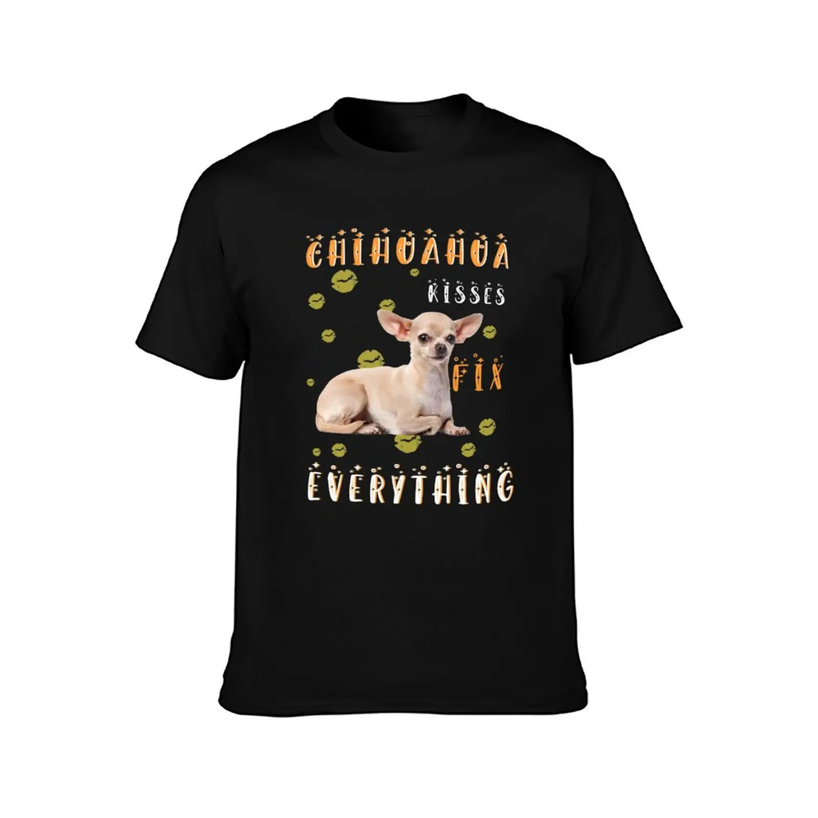 Chihuahua Kisses Fix Everything dog lover T-Shirt Gym Exercise Short Sleeve T-Shirt