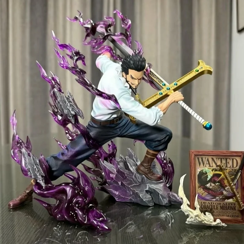 23 cm One Piece Figure Dracule Mi Hawk Figura Anime Pvc Gk Figurine Modello Collezione di bambole Decorazione della stanza Giocattolo Regalo di compleanno