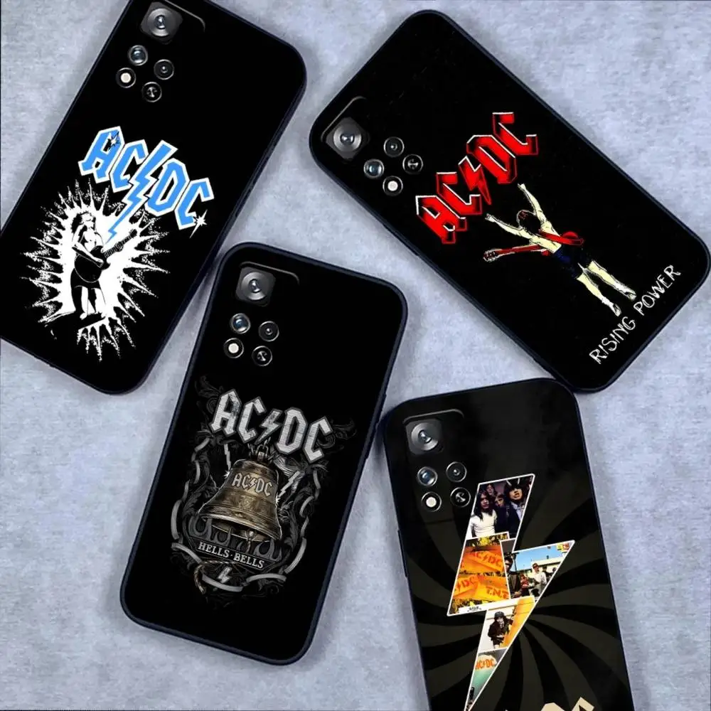 

A-ACDC Band Rock Phone Case For Samsung S 25,24,23,22,30,21,10,9,Ultra,Plus,Lite,FE,4,5G Black Soft Case