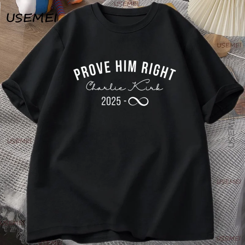 

Charlie Kirk T-Shirt Prove Him Right Support Charlie Kirk Tshirt Human Rights Tee Loose Short Sleeve Graphic Tees Y2k Clothes
