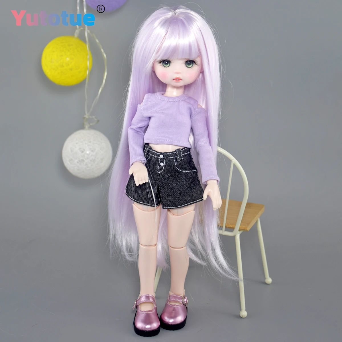 YUTOTUE 30 см высота кукла с зелеными глазами для девочек со съемным модным комплектом одежды прямой парик детский подарок