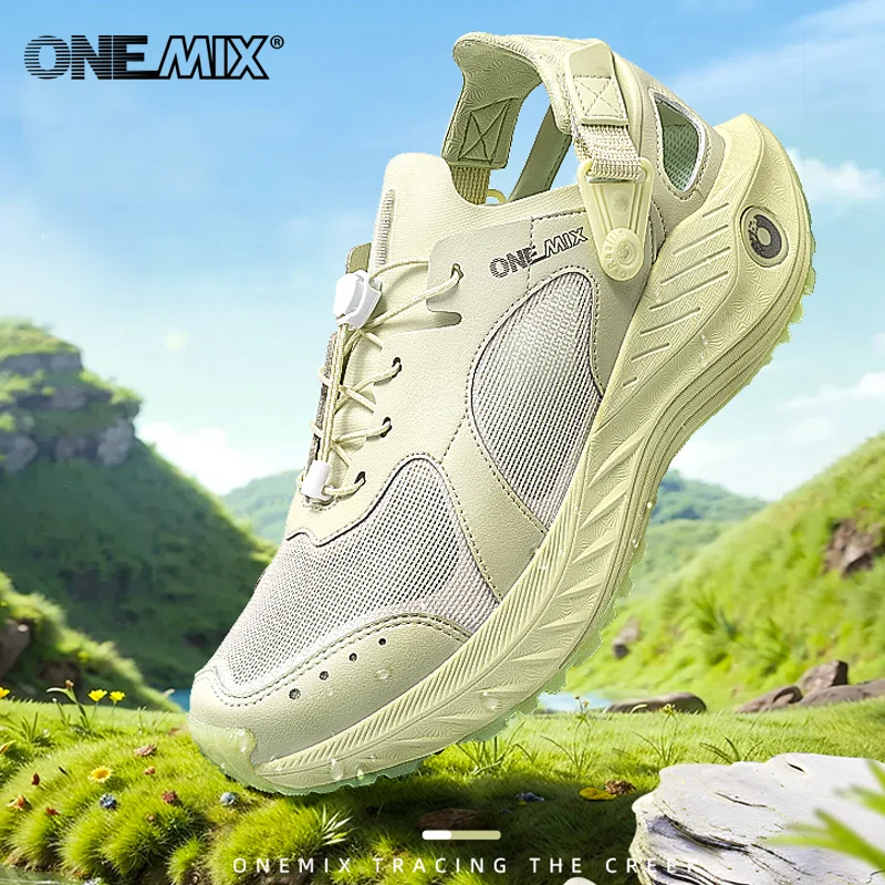 

ONEMIX Summer Outdoor Water Shoes Thick Sole Non-slip Cushioned Casual Shoes Men Breathable Speed Interference Water Shoes Women