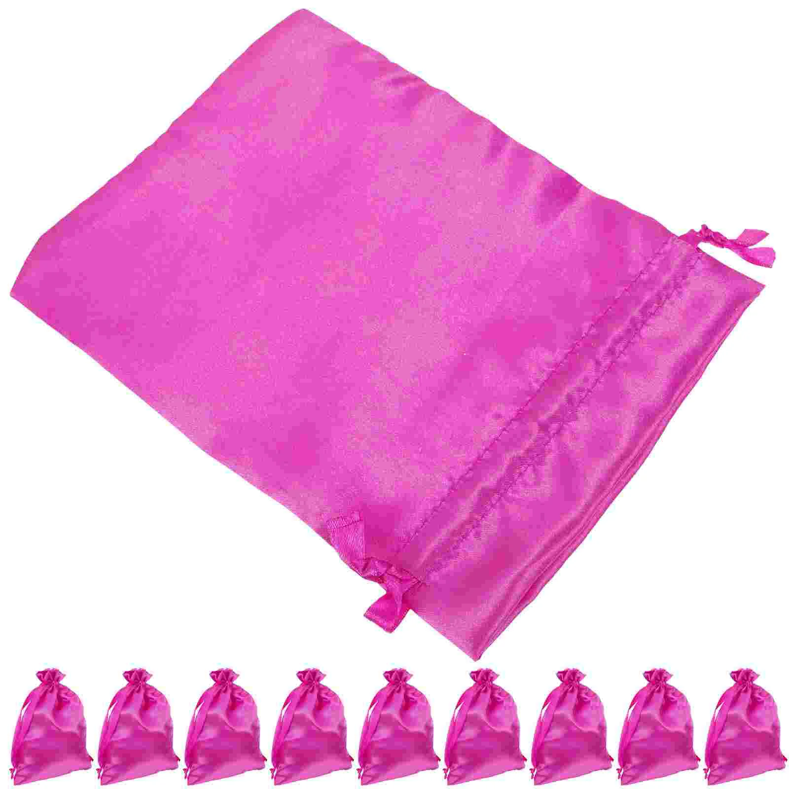 10 Pcs Storage Bag Bags for Travel Multiple Wigs Packaging Drawstring Hair Business Satin