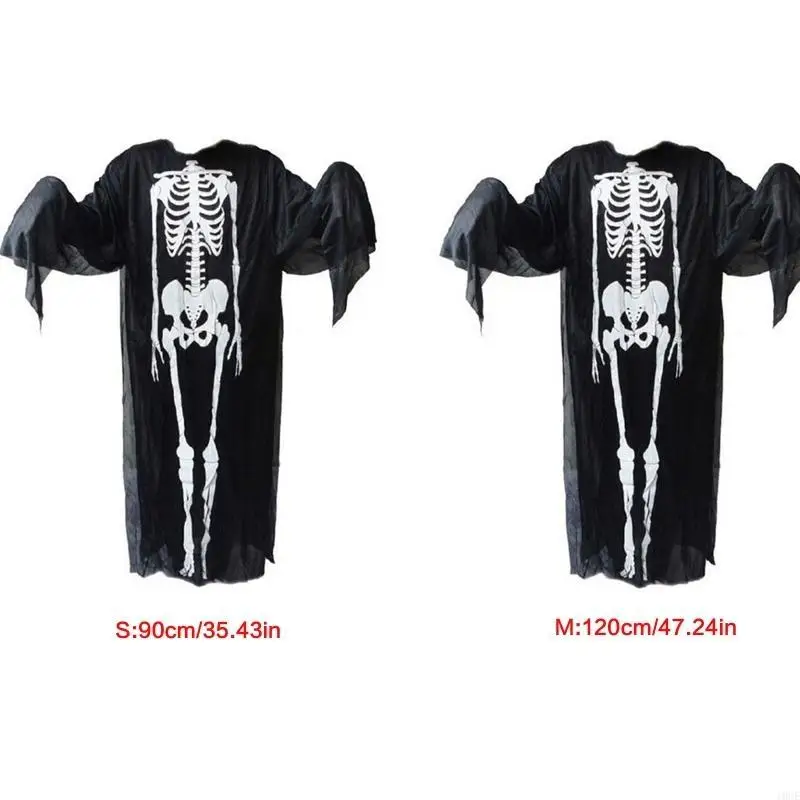 Volwassen kinderen carnaval maskerade skelet jurk robe Halloween feest cosplay mantel