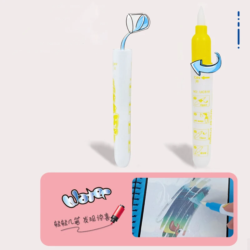 Książeczka do malowania wodą dla dzieci, książeczka do rysowania dla niemowląt, książeczka do kolorowania z scenami do powtarzalnego użytkowania, zabawki do rysowania dla dzieci.