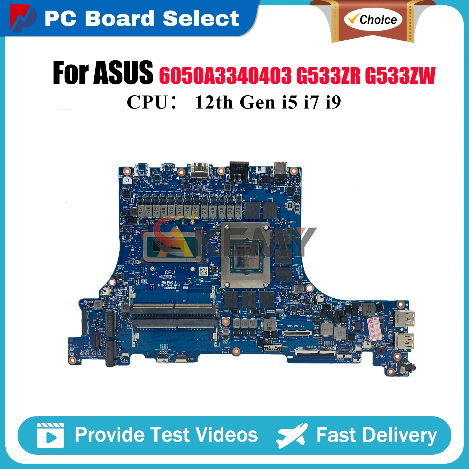 

6050A3340403 Материнская плата для ноутбука ASUS ROG Strix SCAR 15 G533ZR G533Z G533ZM G533ZW Материнская плата с 12-го поколения i5 i7 i9 tests ОК