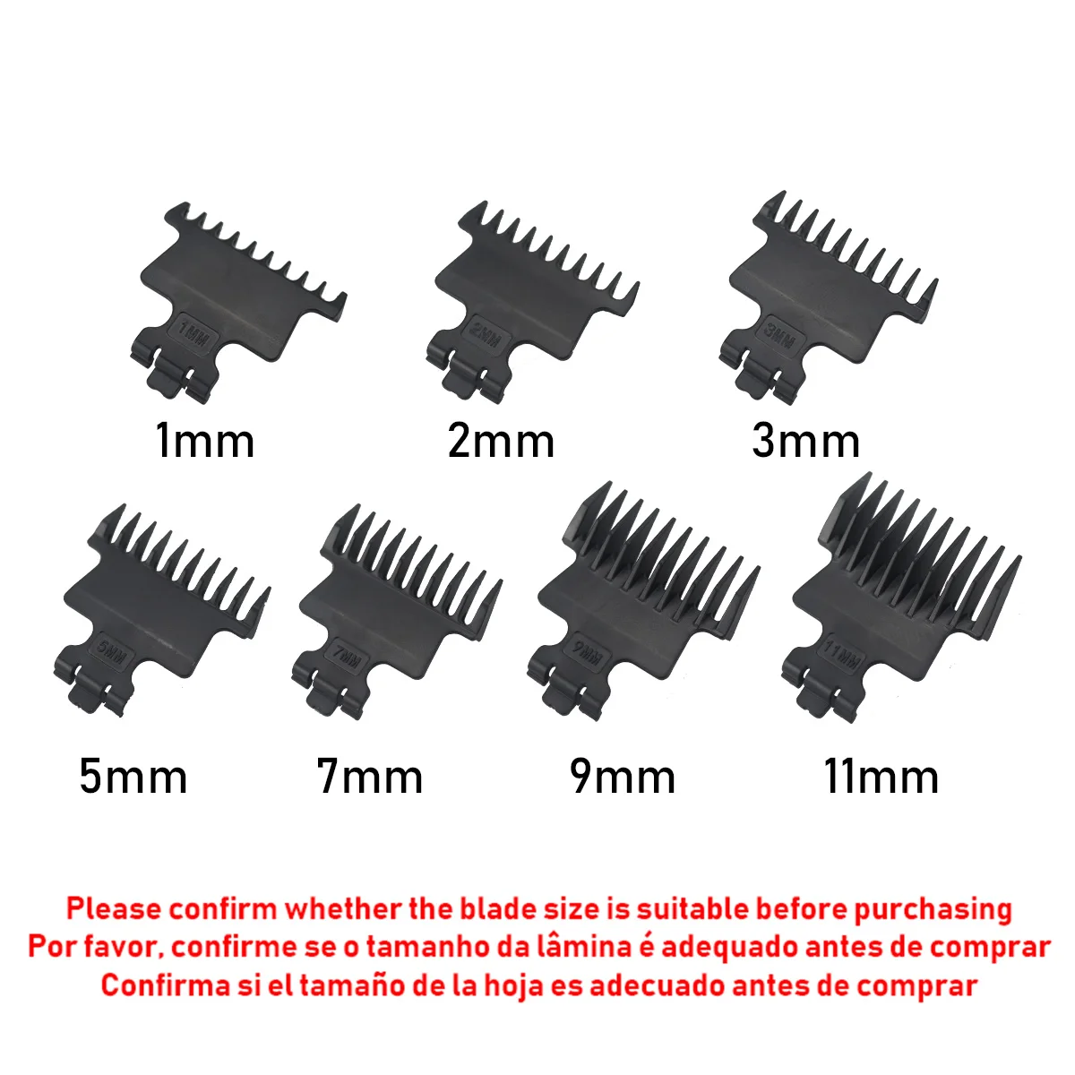 Für Kemei KM-2299 1 2 3 5 7 9 11mm Professioneller Haarschneider mit Längenbegrenzungs-Kammsätzen, Friseur-Haarschneidehilfe, Barbier-Zubehör