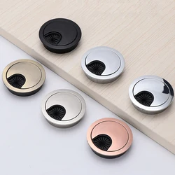 2 Piece Zinc Alloy Round Table Hole Cover Wire Outlet Port Computer PC desk cable grommet 50/53/60/80mm Line Holder