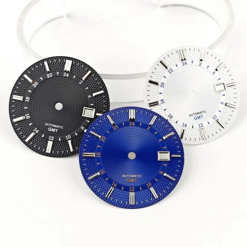 

New 35mm No Logo Snowdrop Texture Watch Dial Big Size Dials for GMT NH34 NH35 Mechanical Automatic SBGM255 Case Mod Part