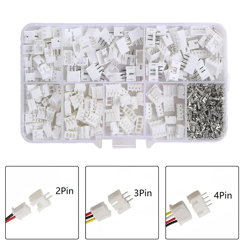 JST-PH Connector Kit Monitors Speakers 2A AC DC 450pcs Adapter Housing Plug Terminal Kit 100V AC DC 2.0mm 2/3/4 Pin