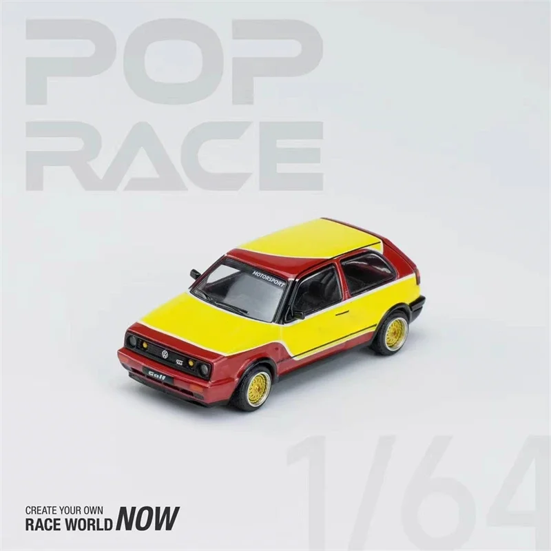 PopRace 1:64 Golf GTI MKIl YellowRed Diecast Model Car