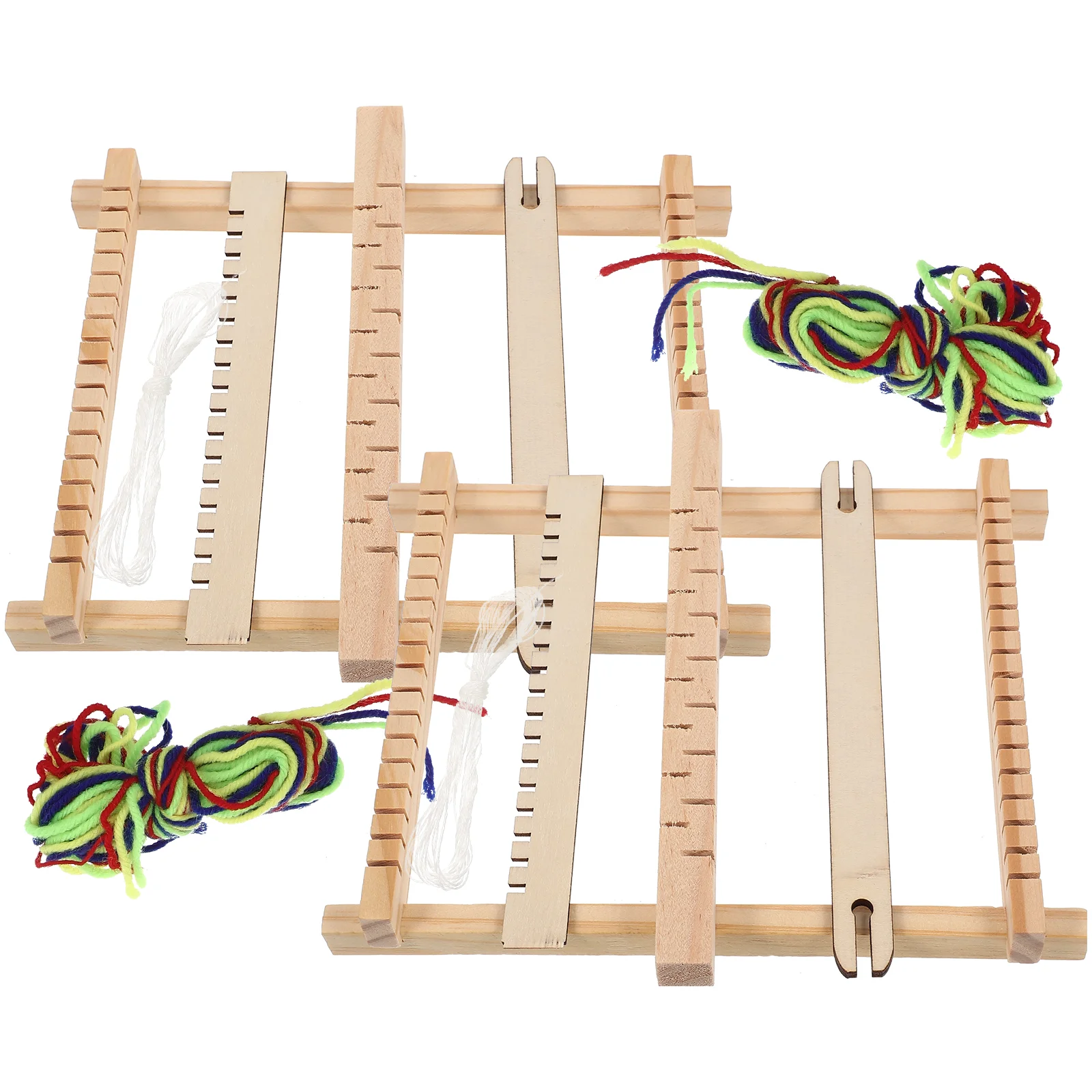 2pcs Small Size DIY Hand-Knitting Wooden Loom Toys Children Weaving Machine Intellectual Development Technology Production