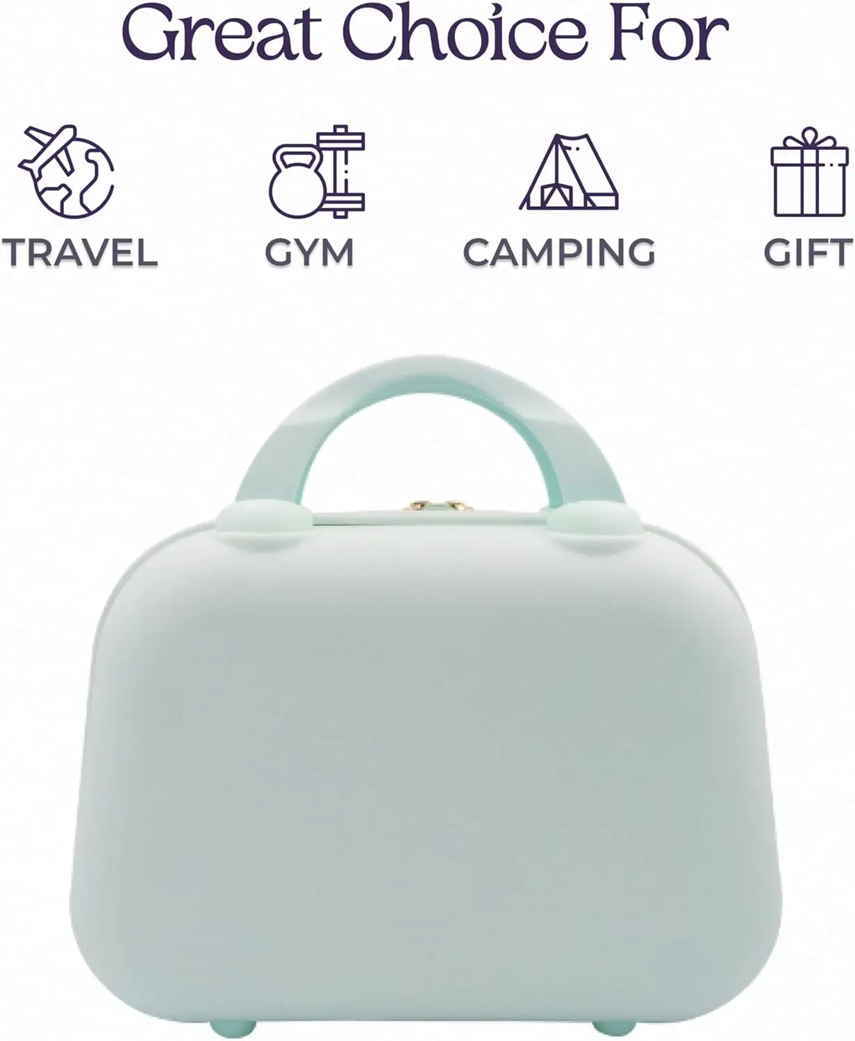 Travel Makeup Bag for Women, Large Travel Toiletry Bag for Cosmetics, Skincare - 12 Inch Hard Shell Cosmetic Case (light Blue)
