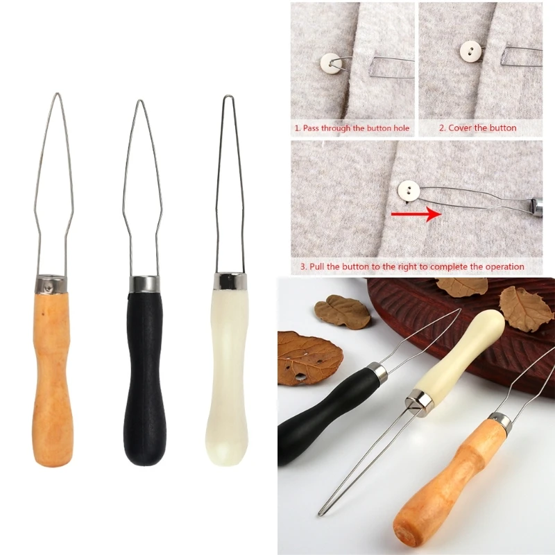 

DIY Button Fastener Tool Button Hook helper Zipper Pull for Easy Quick Buttoning Dropship