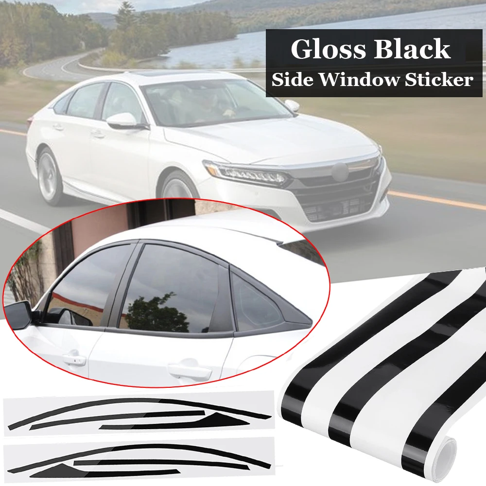 2PCS Auto Protection Window Sticker Exterior Side Decal Window Stickers  Glossy Black For Honda Accord 10th 4 Door 2018 Styling