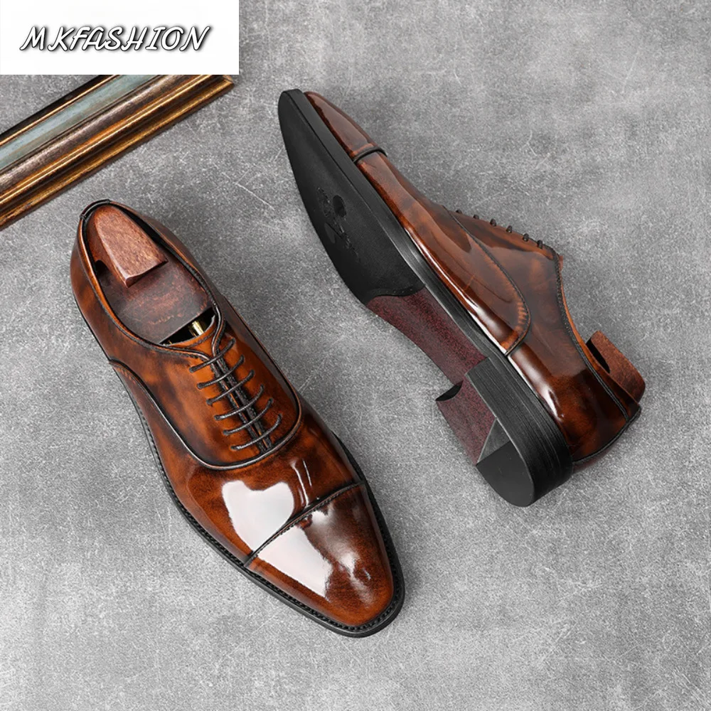 New Men Business Formal Shoes Genuine Leather Oxfords British Style Dress Shoes