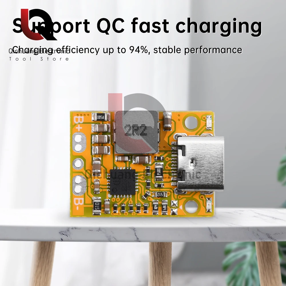 Mini Batterie au Lithium BMS 2/3S, Charge Rapide QC avec Indicateur LED, avec Wild de Type-C