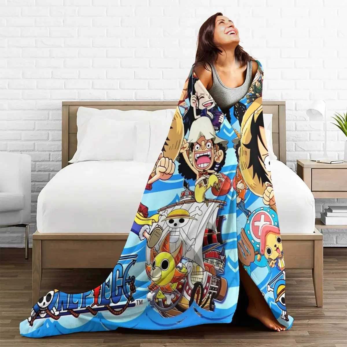 O-One P-Piece Anime Blanket Warm Fashion Plush Throw Blanket For Living Room Camping Flannel Bedspread Bed Cover