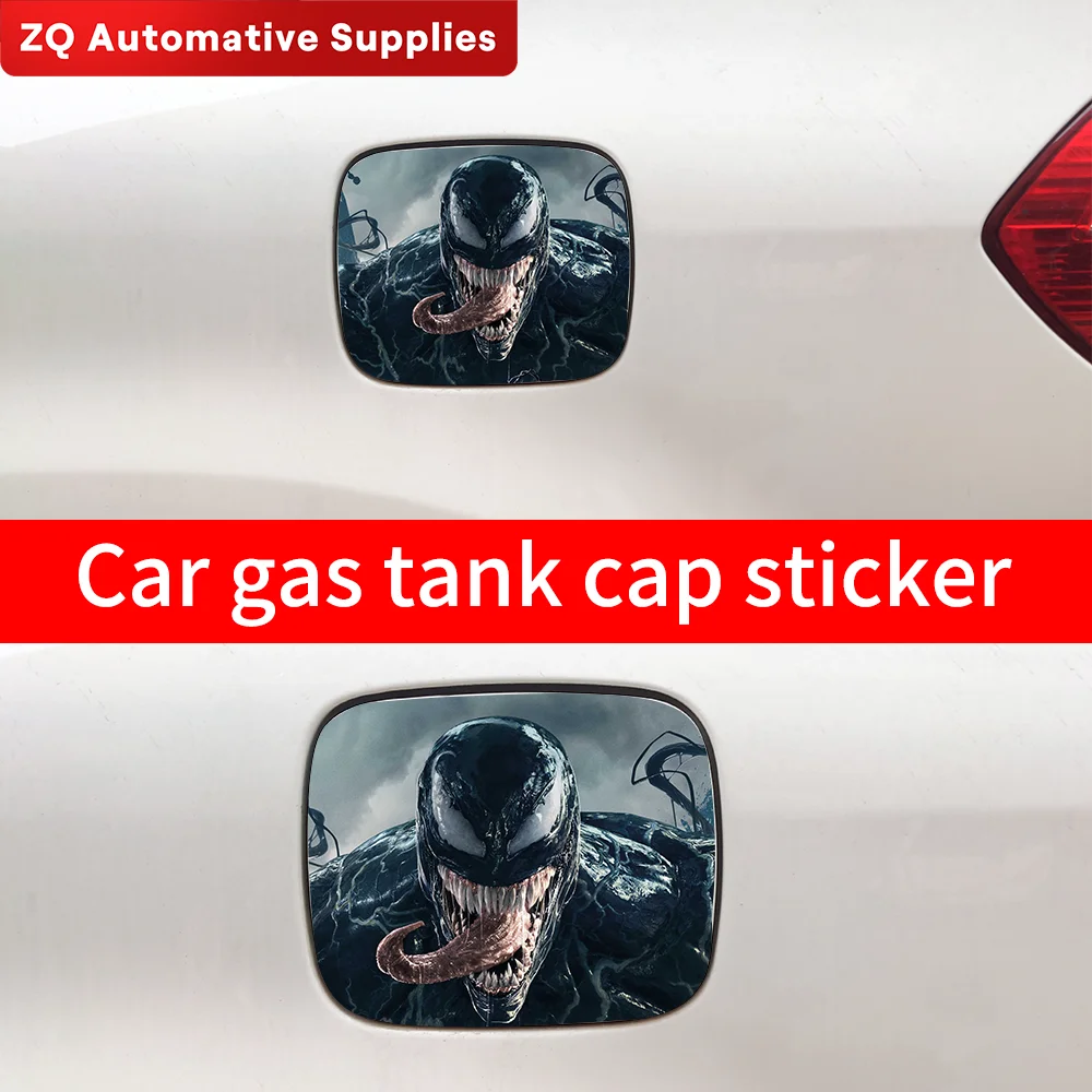 Car Sticker Venom Car Fuel Tank Cap Trim Cover Decoration Waterproof Sunscreen Stickers Pull Fuel Consumption Decal Accessories