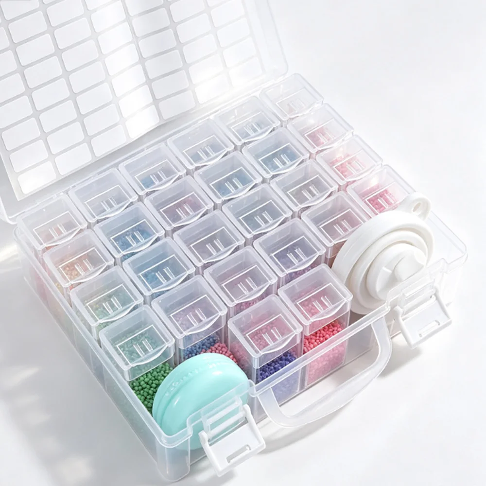 1pc 26/39 Slots Plastic Storage Box, DIY Diamond Painting Beads Charms Jewelry Accessories Organizer Box Mosaic Storage Containe - view 3